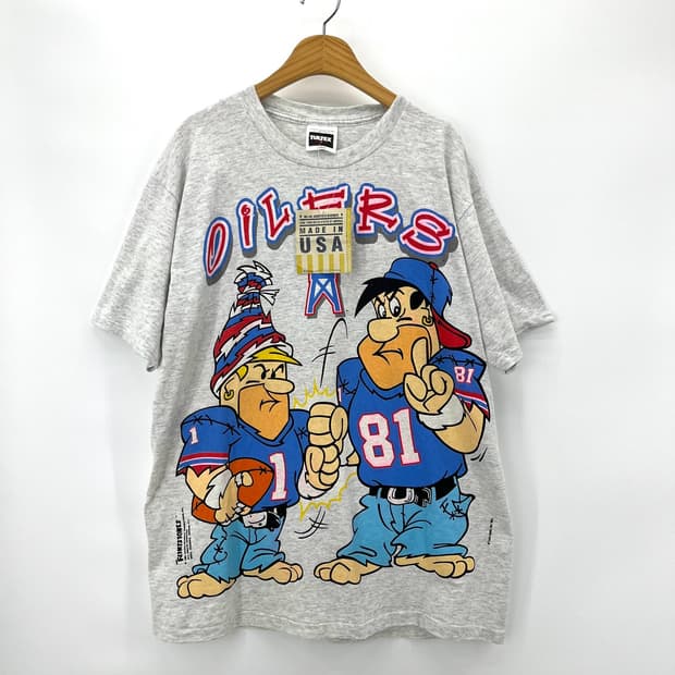 [Tultex] 90s 툴텍스 x NFL오일러스 플린트스톤 티셔츠 