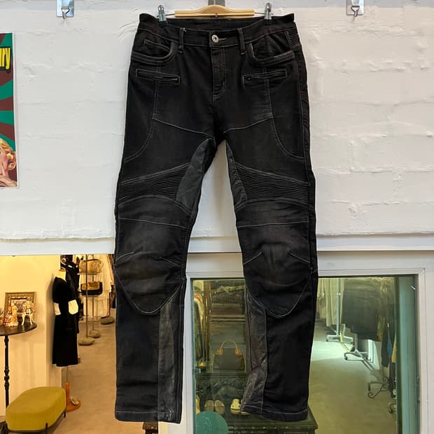 Degner JAPAN 블랙 바이커 데님 진