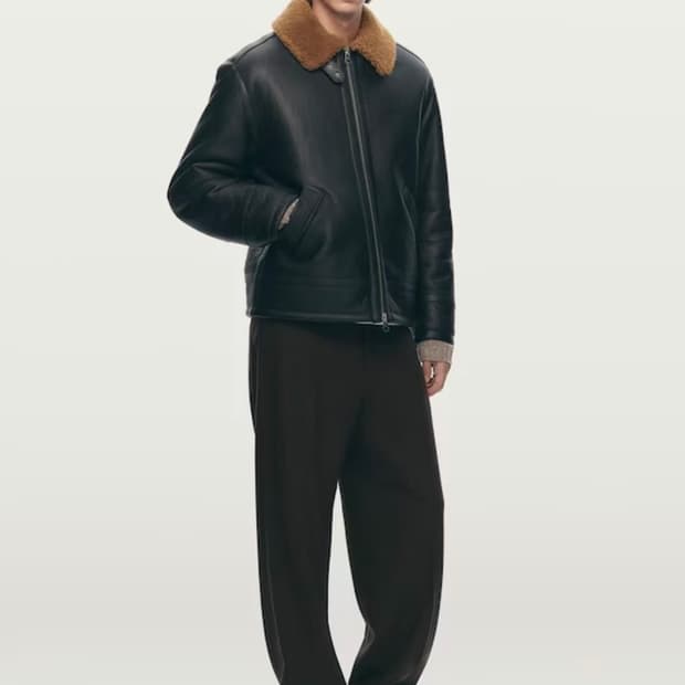 아르켓 블랙 릴렉스드 울 트라우저