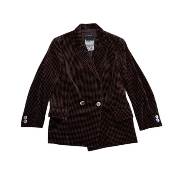 올드 셀린느 90s 브라운 하운드투스 벨벳 블레이저