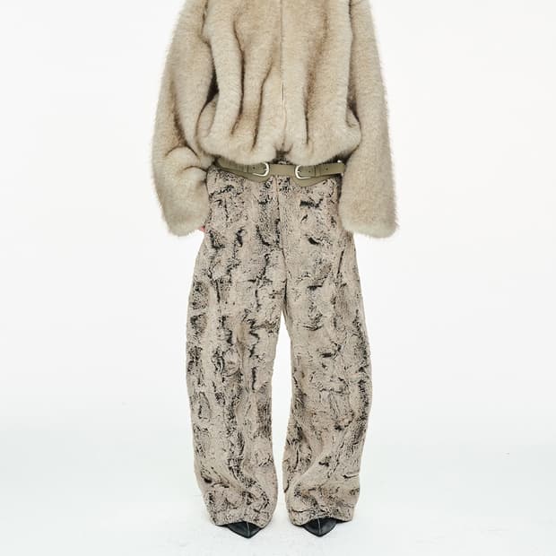 세릭 시어드 퍼 와이드 팬츠