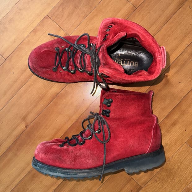 Suede hiking boots