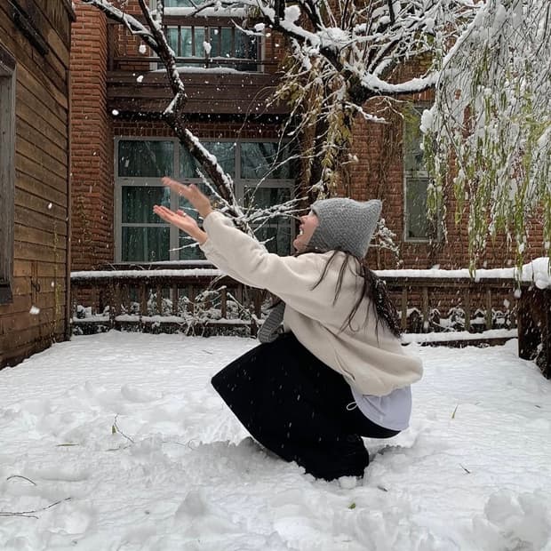 바이무드 더히어 보넷니트햇 bonnet knit hat gray