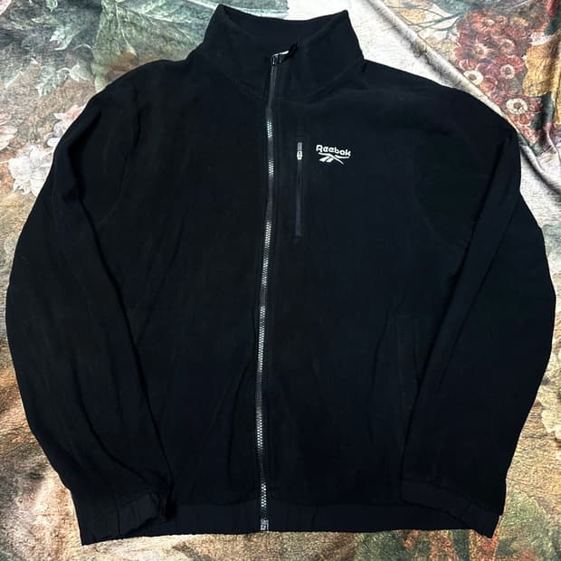 리복 빈티지 블랙플리스자켓 XXL