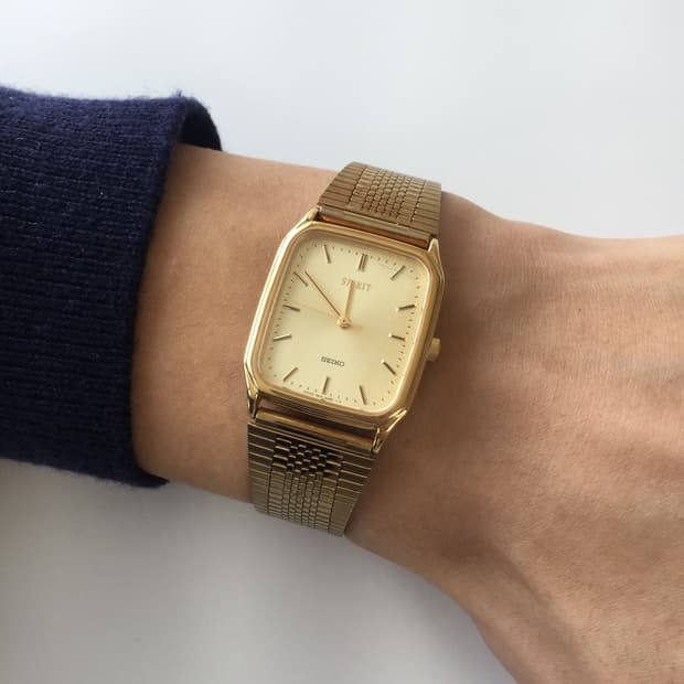 90s seiko spirit square gold