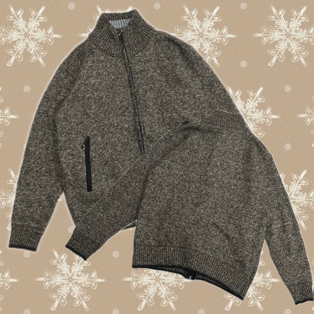 브라운 초코맛 니트 집업 가디건 핀터 일본빈티지  겨울 베이직 가디건