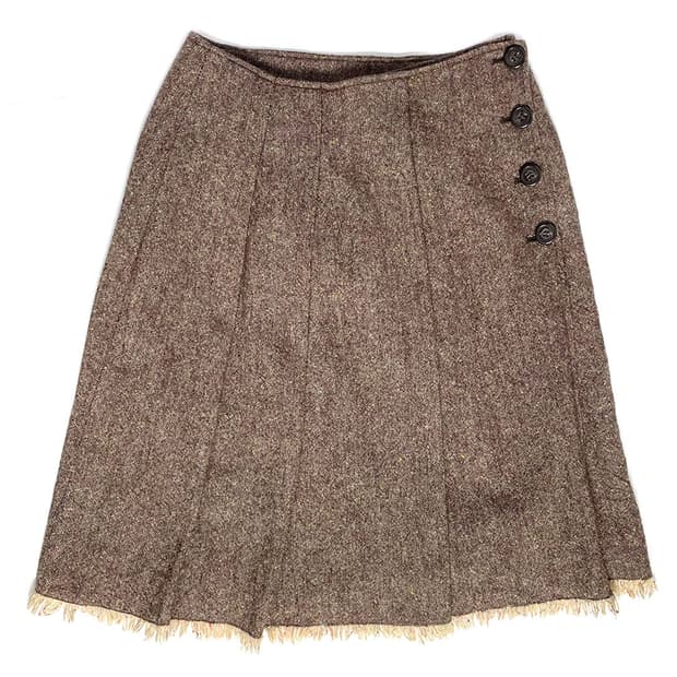vintage 브라운 랩 스커트