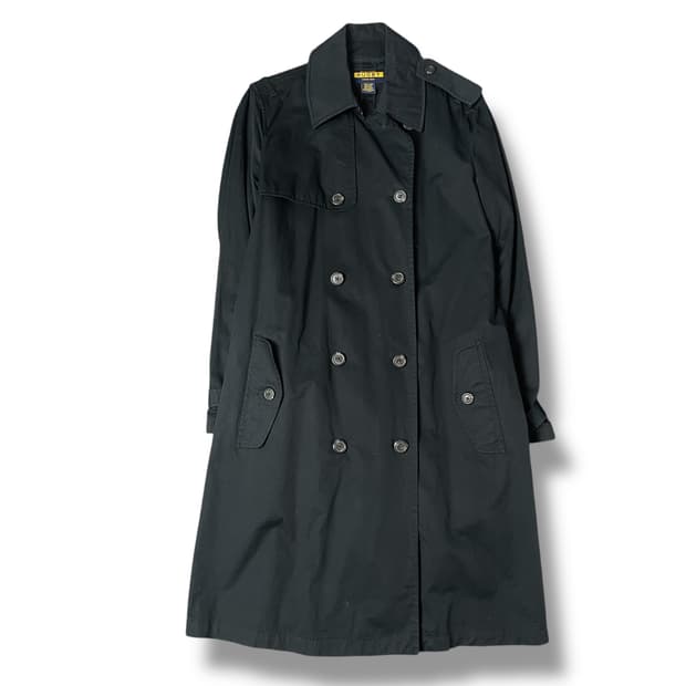 폴로 랄프로렌 럭비 블랙 더블 트렌치코트 L