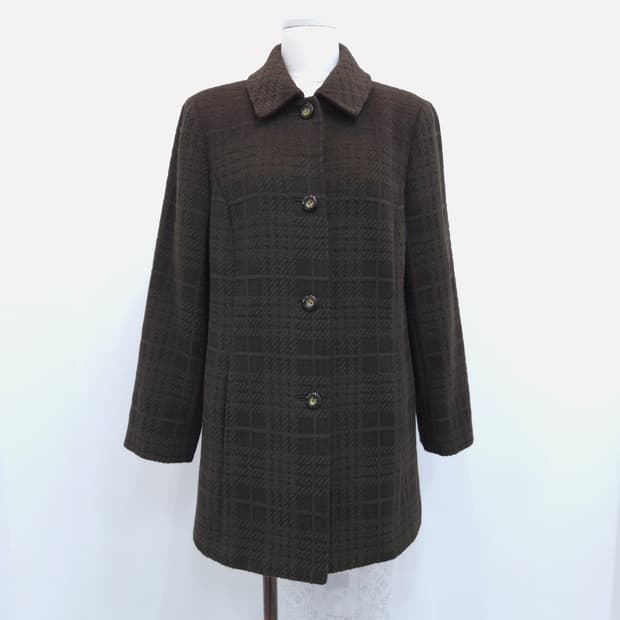 Addenda by RENOWN 울 100% 체크 하프코트