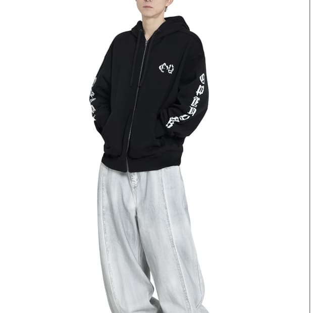 오와이 고틱 후드 집업 L