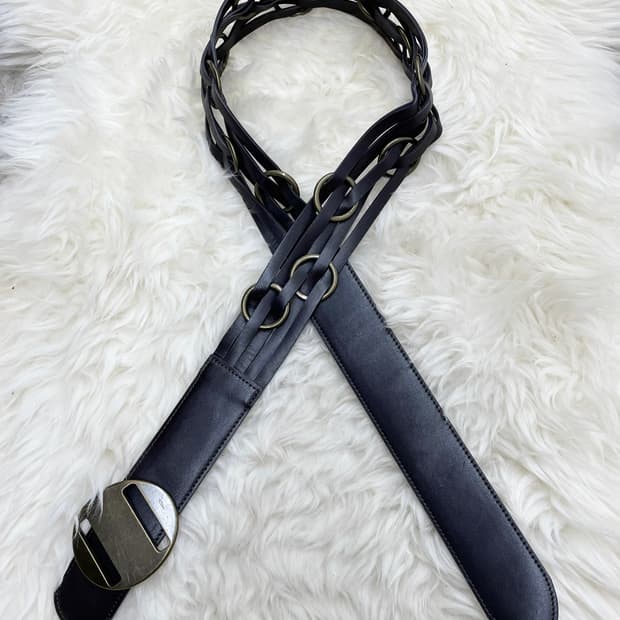 레이어드 링 버클 벨트