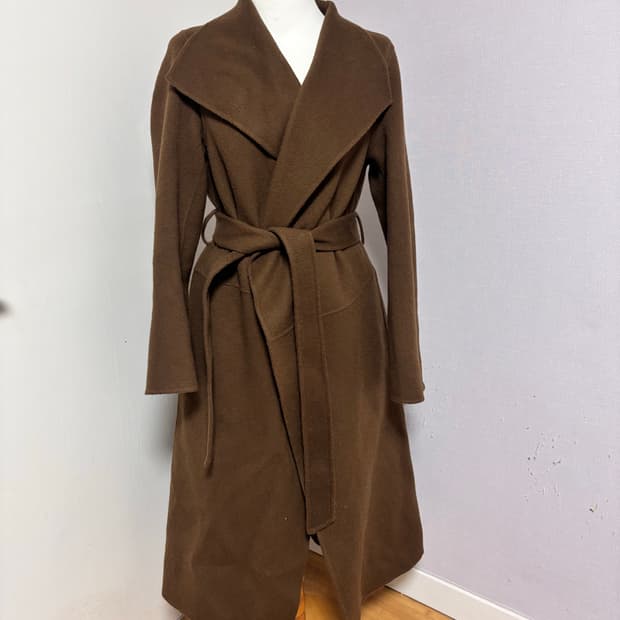 Voice of Voices 울·앙고라 브라운 롱코트