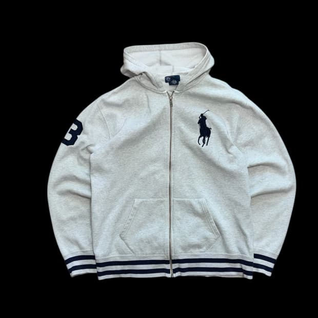 폴로 랄프로렌 빅포니 그레이 후드 집업