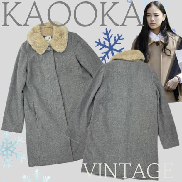 🥞하구미의 그런지 코트🥞 어스뮤직 모리걸 오리엔탈 퍼 그레이 