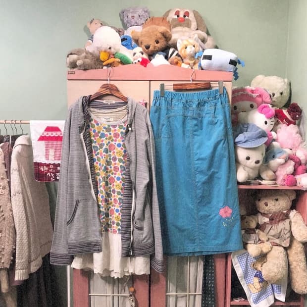 카모메산장 코디 세트 빈티지 모리걸 하구미