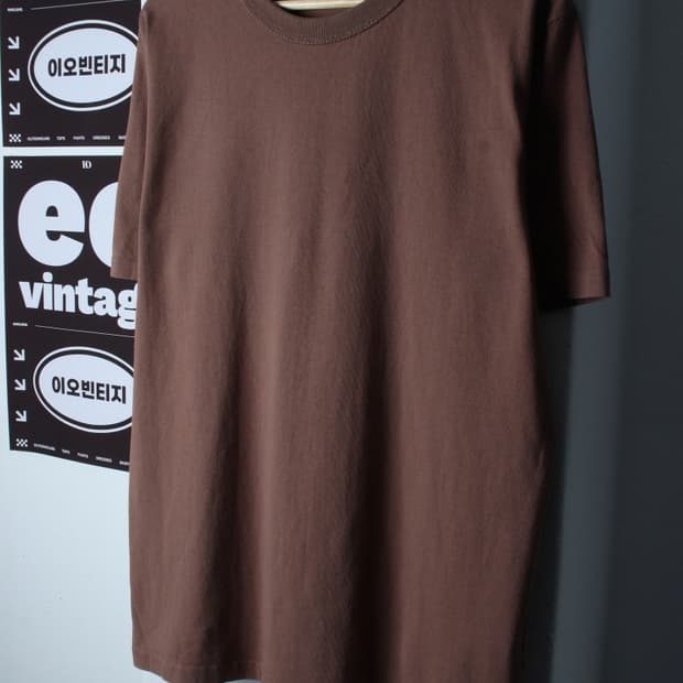 (XL-2XL) 유니클로 반팔 티셔츠 U라인 무지 브라운-H36441