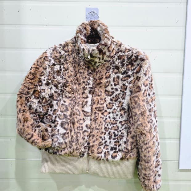 레오파드 퍼 숏 자켓 일본 빈티지