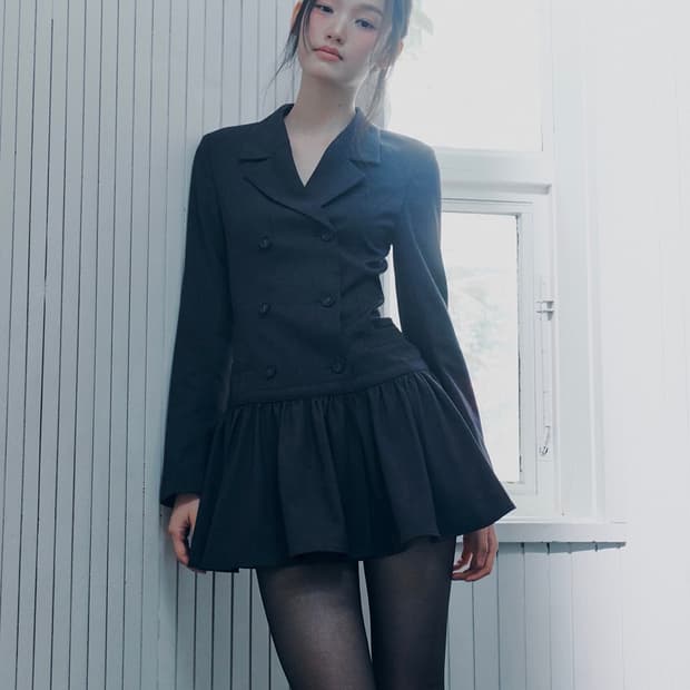 [ 페인오어플레져 ] 리오라 자켓 드레스 원피스 - 차콜 M