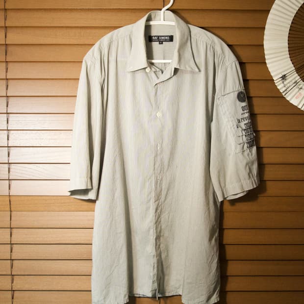 [46] 라프시몬스 아카이브 ss02 테러기 반팔 셔츠