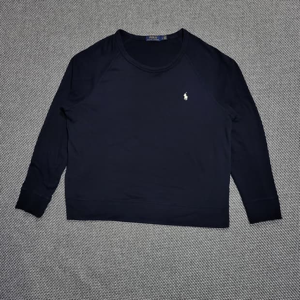 폴로 랄프로렌 화이트 포니 롱슬리브 긴팔 네이비 (L)