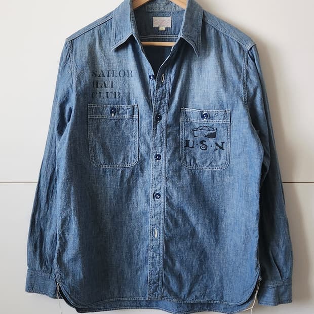Buzz Rickson's 버즈릭슨 USN 샴브레이셔츠 15-15.5