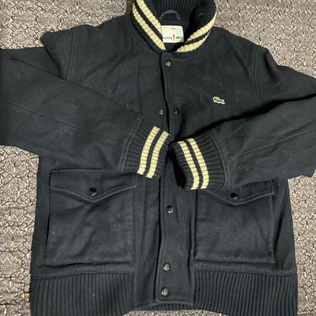 라코스테 남성 바시티 자켓 네이비