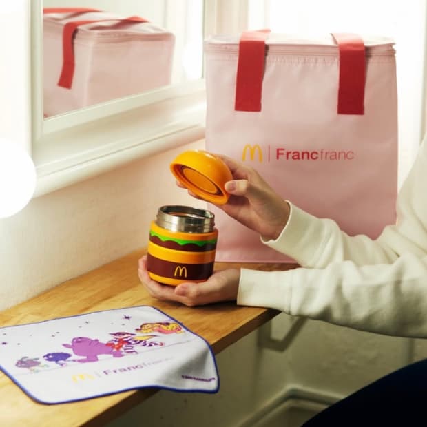 일본 맥도날드 프랑프랑 콜라보 보온통 + 보냉백 + 손수건 세트 