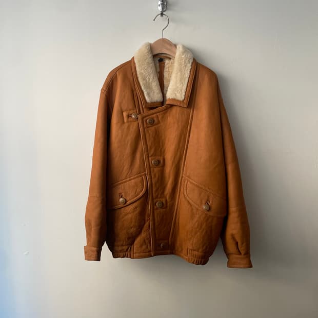 vintage European shearling leather jk