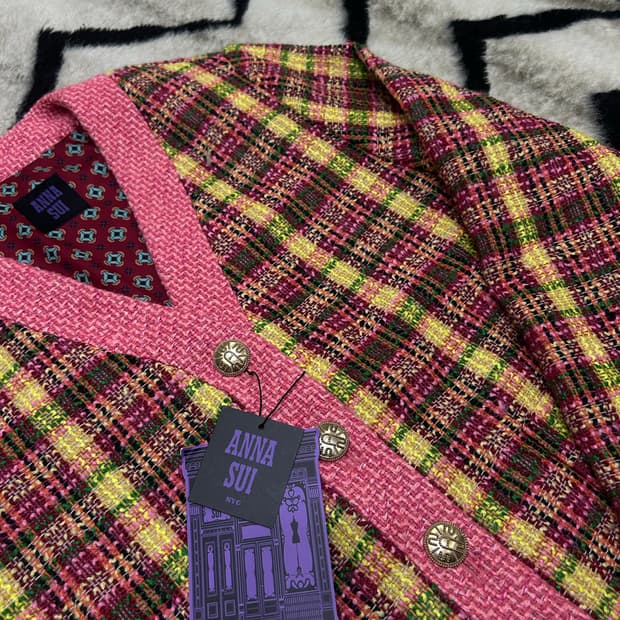 [77]안나수이 깅엄 트위드 니트 가디건