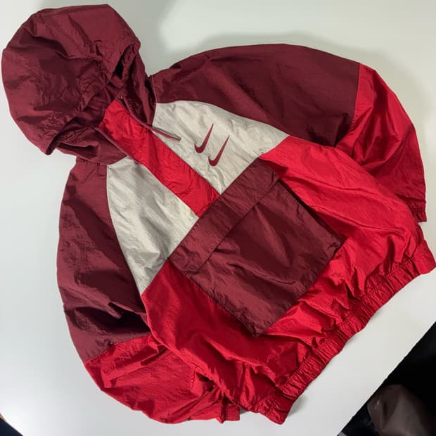 Nike  나이키 더블 스우시 우븐 레드 아노락  