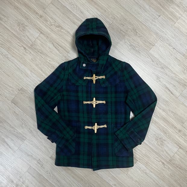 55~66) 피델리티 여성 블랙와치 더플코트(폴로&리바이스)