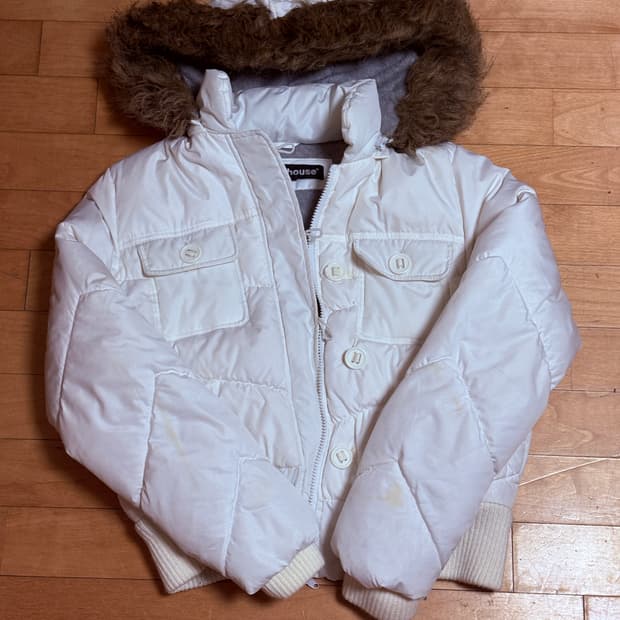 미국 빈티지 y2k 퍼 후드 패딩 m