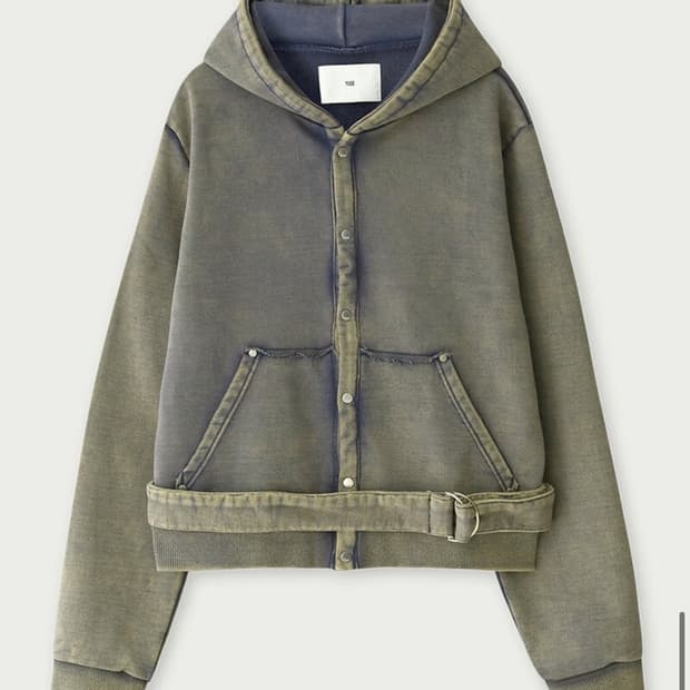 유즈 WASHING BELTED HOODIE ZIP-UP JUMPER