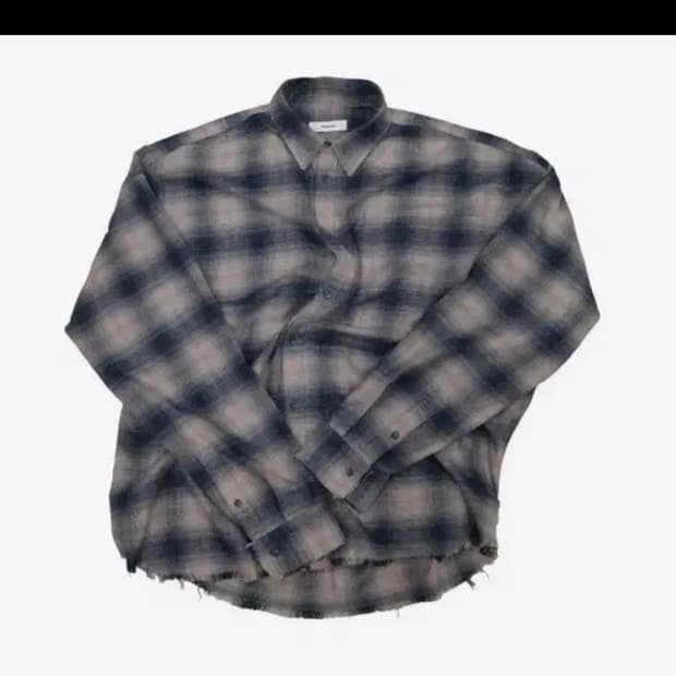 [2] 논노드 플렉시블 스트링 체크 셔츠 블루 그런지