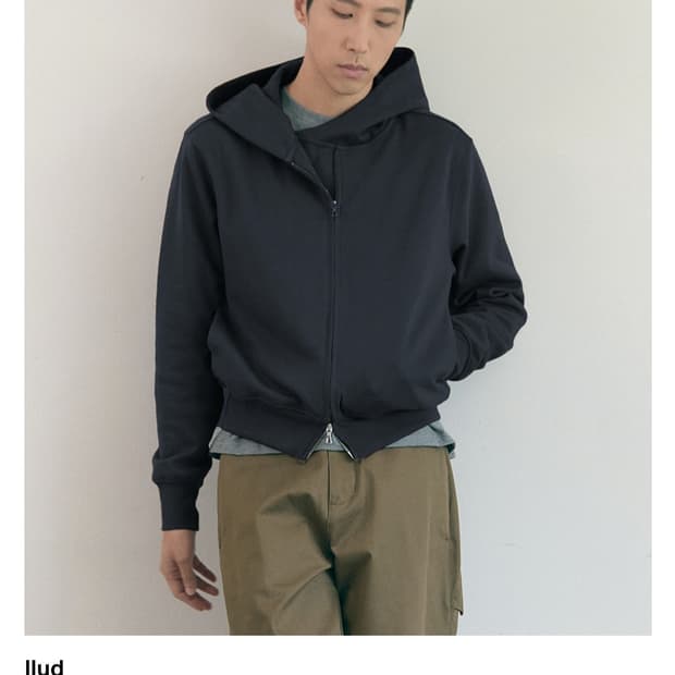 러드 Wrap Hooded Zip up charcoal