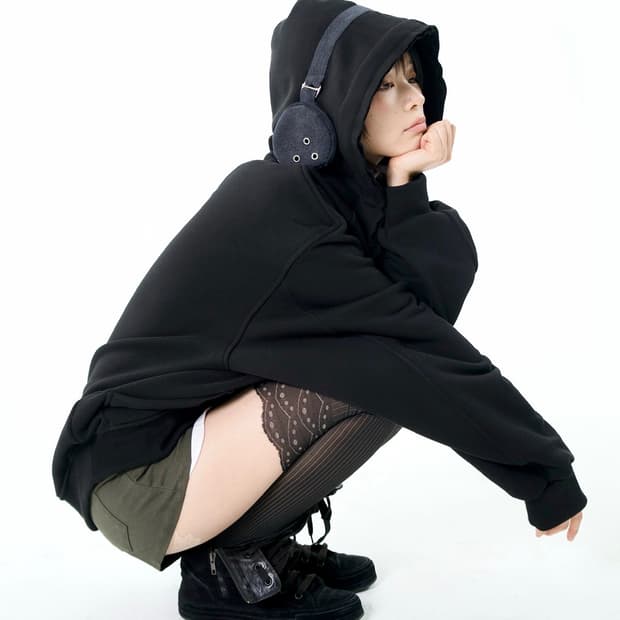 오스하이 헤드셋 후디 블랙