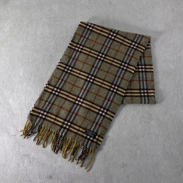 버버리 노바체크 램스울 그린 머플러 