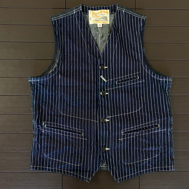 (42) 슈가케인 와바시 9oz 워크 데님 베스트