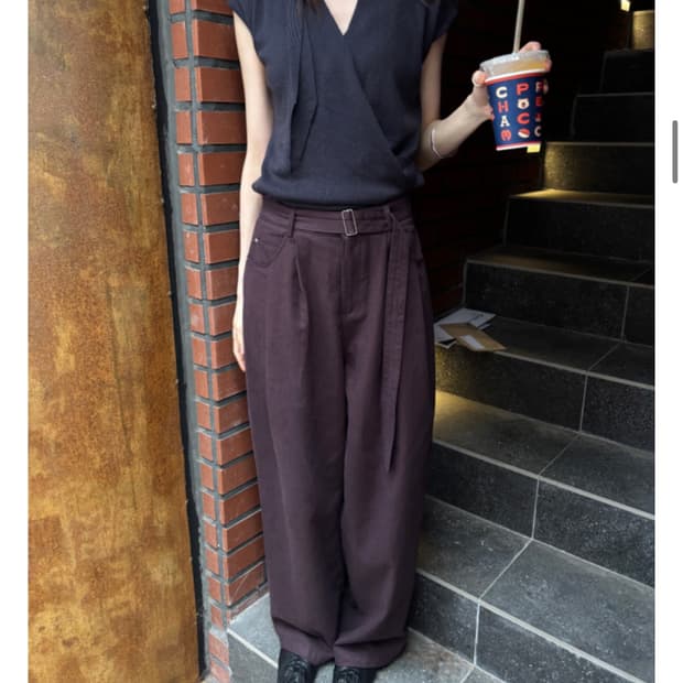 쓰리컷 wine belt pants 와인벨트팬츠 M사이즈