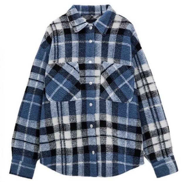 Zara 체크 셔츠형 자켓 