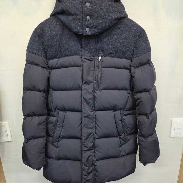 라코스테 덕다운 울 후드 패딩자켓 m