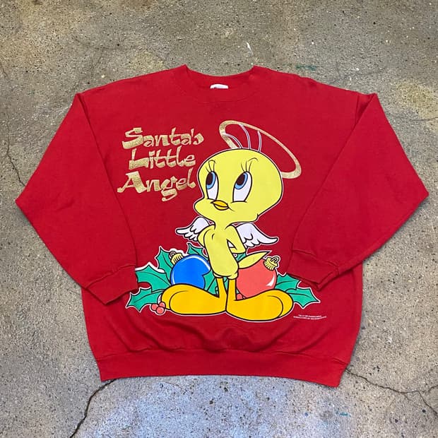 레어 90s Made in USA 빈티지 루니툰즈 트위티 맨투맨