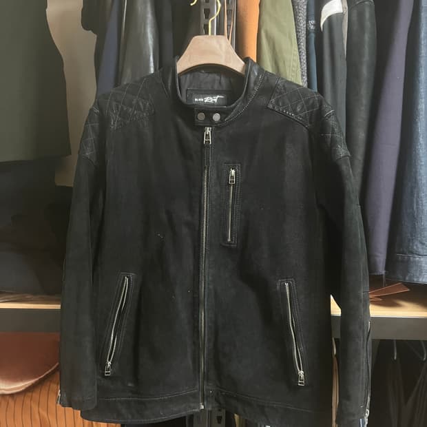 블랙리벳 gI스웨이드레더 바이커 자켓