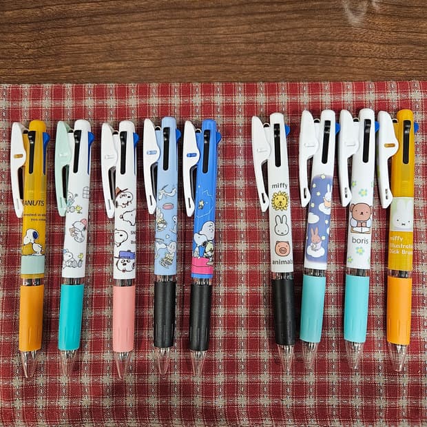 (일본정품)스누피 미피 보리스 제트스트림 3색볼펜