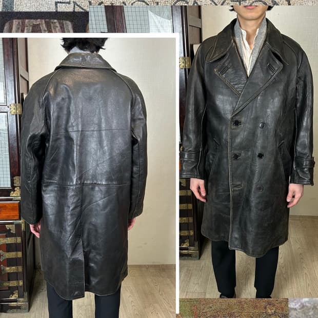 1960s french leather coat