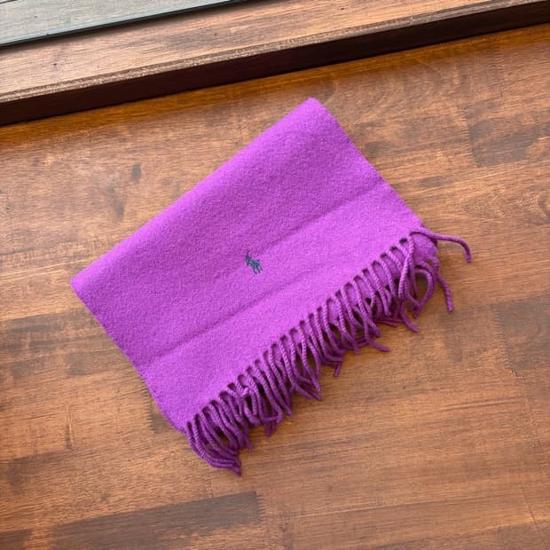 15491 - 폴로 랄프로렌 퍼플 울 머플러 (램스 울 100%)