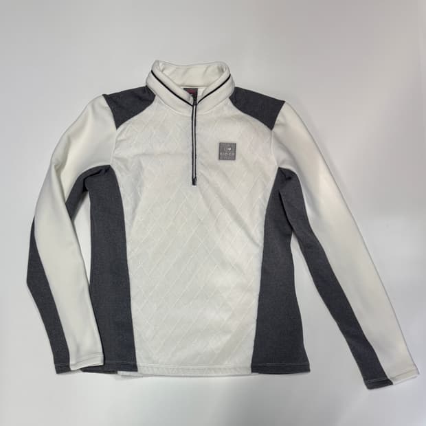 여성 아이더 Edier 등산 풀오버 크림 반집업 티