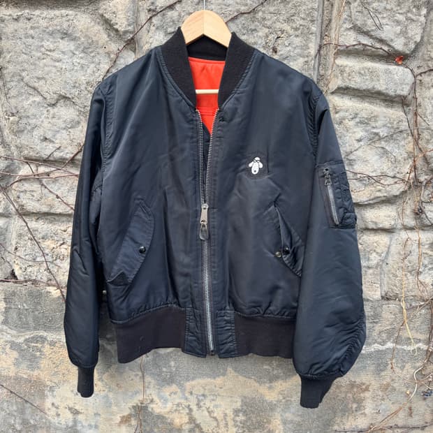 90s corinth 복각 ma-1 블랙 usa 항공 자켓 알파인더스트리
