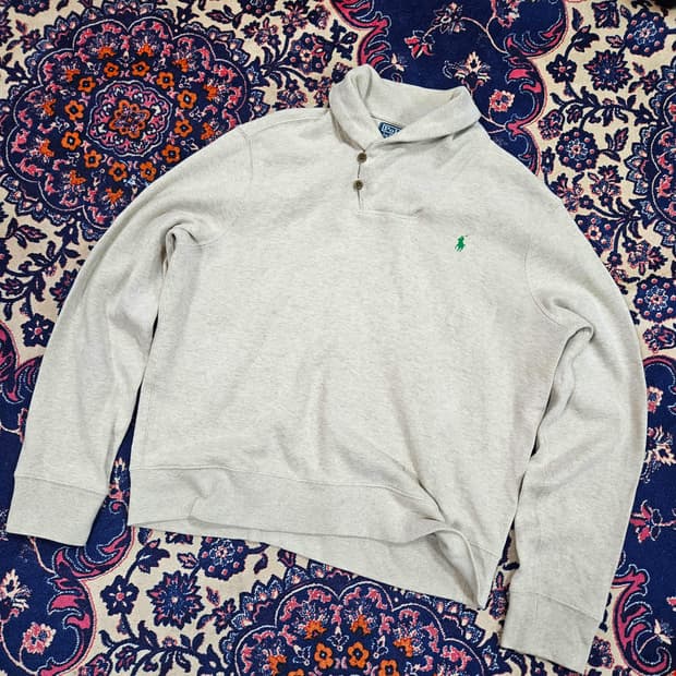 폴로랄프로렌 더블 숄카라 멜란지 니트 스웨터 L size