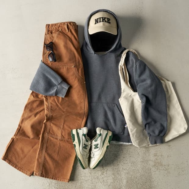 [M] 90s 빈티지 러셀 후드 챠콜